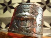 Antique Arrow &Cross stamped Wide Cuff  c.1930