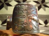 Antique Arrow &Cross stamped Wide Cuff  c.1930