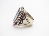 【Mark Chee】Stamped Silver Ring w/NevadaBlue Turquoise c.1960