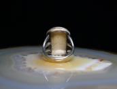 Atq Navajo Silver Ring w/Coffin Shape No.8 Turquoise c.1935～