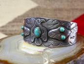 【Arrow Novelty】Atq Thunderbird/Snake Coin Silver Cuff c.1930