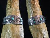 【Arrow Novelty】Atq Thunderbird/Snake Coin Silver Cuff c.1930