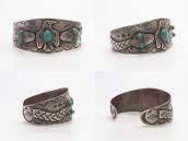 【Arrow Novelty】Atq Thunderbird/Snake Coin Silver Cuff c.1930