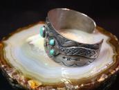 【Arrow Novelty】Atq Thunderbird/Snake Coin Silver Cuff c.1930