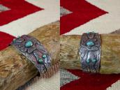 【Arrow Novelty】Atq Thunderbird/Snake Coin Silver Cuff c.1930