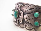 【Arrow Novelty】Atq Thunderbird/Snake Coin Silver Cuff c.1930