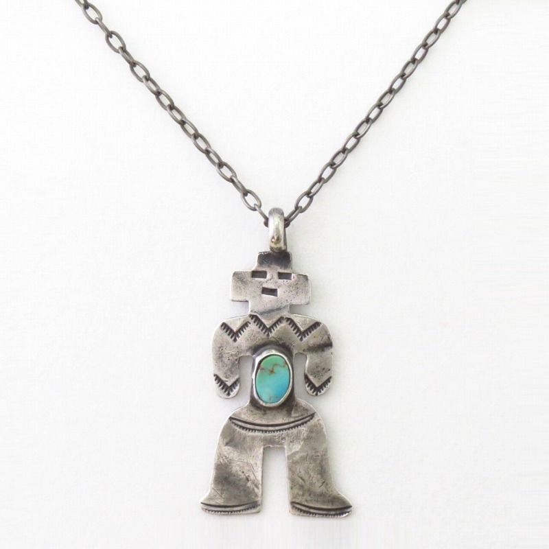 Antique Navajo Human or Yei Shaped Pendant Necklace  c.1930～