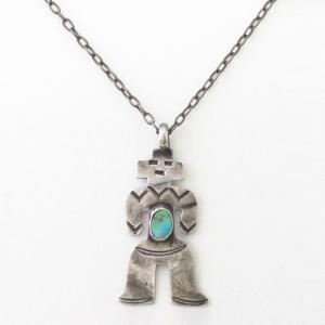 Antique Navajo Human or Yei Shaped Pendant Necklace  c.1930～