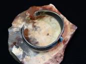 Atq Navajo Repousse & Stamped Band Silver Cuff w/TQ  c.1920