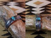 Atq Navajo Repousse & Stamped Band Silver Cuff w/TQ  c.1920