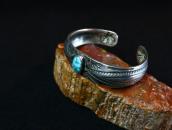 Atq Navajo Repousse & Stamped Band Silver Cuff w/TQ  c.1920