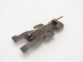 Atq Navajo Stamped Human Shape Pin w/Gem Turquoise  c.1930～