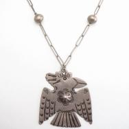 Antique Stamped Large Thunderbird Shape Fob Necklace c.1920～