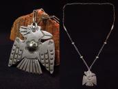 Antique Stamped Large Thunderbird Shape Fob Necklace c.1920～