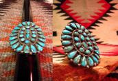 Antique Zuni Cluster Ring w/Turquoise  c.1930～