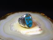 【Mark Chee/UITA12】Vtg TopGrade BlueGem Turquoise Ring c.1945