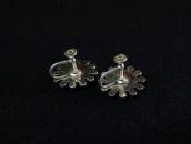 Vintage Concho Face Screw-back Earring w/Turquoise  c.1940～