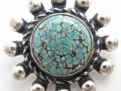 Vintage Concho Face Screw-back Earring w/Turquoise  c.1940～
