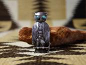 【UITA22】 Vintage Navajo Owl Shaped Silver Pin Brooch c.1945～