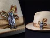 【UITA22】 Vintage Navajo Owl Shaped Silver Pin Brooch c.1945～