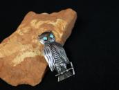 【UITA22】 Vintage Navajo Owl Shaped Silver Pin Brooch c.1945～