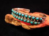 Vintage Zuni Double Row Cuff w/Turquoise  c.1940