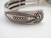 Atq Stamped Ingot Silver Split Band Cuff w/Turquoise c.1920～