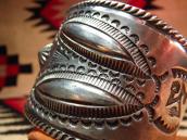 Antique Chisel Stamped Ingot Wide Cuff  c.1920