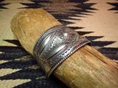 Antique Chisel Stamped Ingot Wide Cuff  c.1920