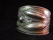 Antique Chisel Stamped Ingot Wide Cuff  c.1920
