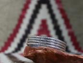 Vtg Navajo Four Strand Stamped Half-round Wire Cuff  c.1940～