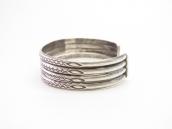 Vtg Navajo Four Strand Stamped Half-round Wire Cuff  c.1940～