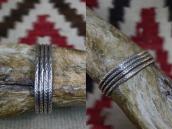 Vtg Navajo Four Strand Stamped Half-round Wire Cuff  c.1940～