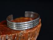 Vtg Navajo Four Strand Stamped Half-round Wire Cuff  c.1940～