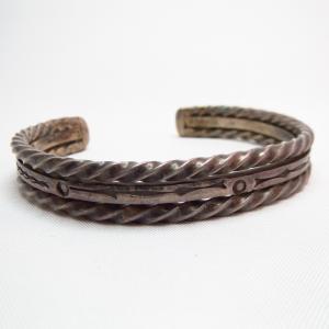 Vintage Triple Wire Stanped Silver Cuff  c.1950