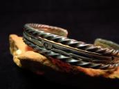 Vintage Triple Wire Stanped Silver Cuff  c.1950