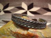 Vintage Triple Wire Stanped Silver Cuff  c.1950