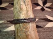 Vintage Triple Wire Stanped Silver Cuff  c.1950