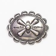 Vtg Navajo Arrows Stamped & Repoused Concho Pin  c.1940～