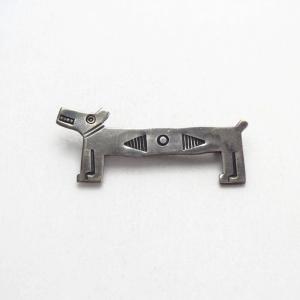 Antique 『Lucky Dog』 Stamped Silver Small Pin Brooch  c.1930～