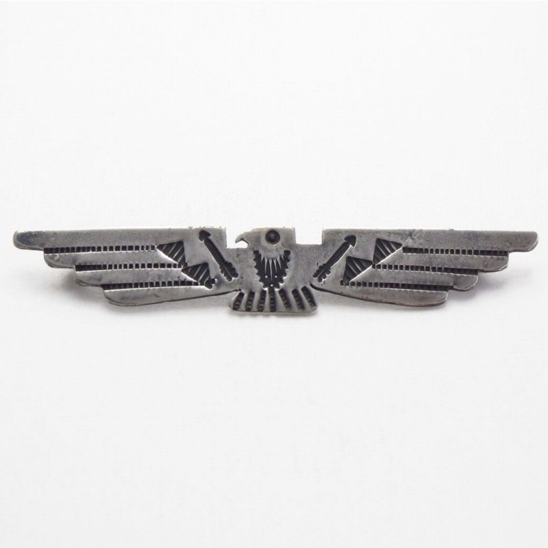 【Ganscraft】 Atq Thunderbird Shape Silver Pin Brooch  c.1930～