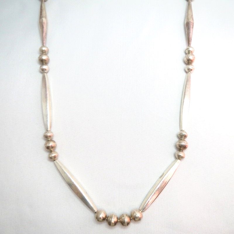 Joe H. Quintana Cochiti Silver Bead Necklace L 4