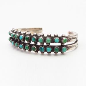 Vintage Zuni 2 Row Petit Point Turquois Small Cuff  c.1940～