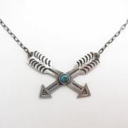 【UITA21/Ganscraft】 Atq Crossed Arrows Fob Necklace  c.1945～