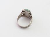 Antique Navajo Split Shank Ring w/Sq. Green Turquoise c.1940