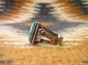 Antique Navajo Split Shank Ring w/Sq. Green Turquoise c.1940