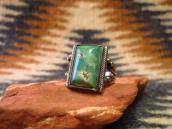 Antique Navajo Split Shank Ring w/Sq. Green Turquoise c.1940
