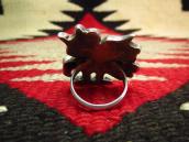 Vintage Zuni Channel Inlay Eagle Ring  c.1970