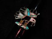 Vintage Zuni Channel Inlay Eagle Ring  c.1970