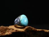 【UITA6】Atq Navajo Cast Silver Men's Large Ring w/TQ  c.1940～